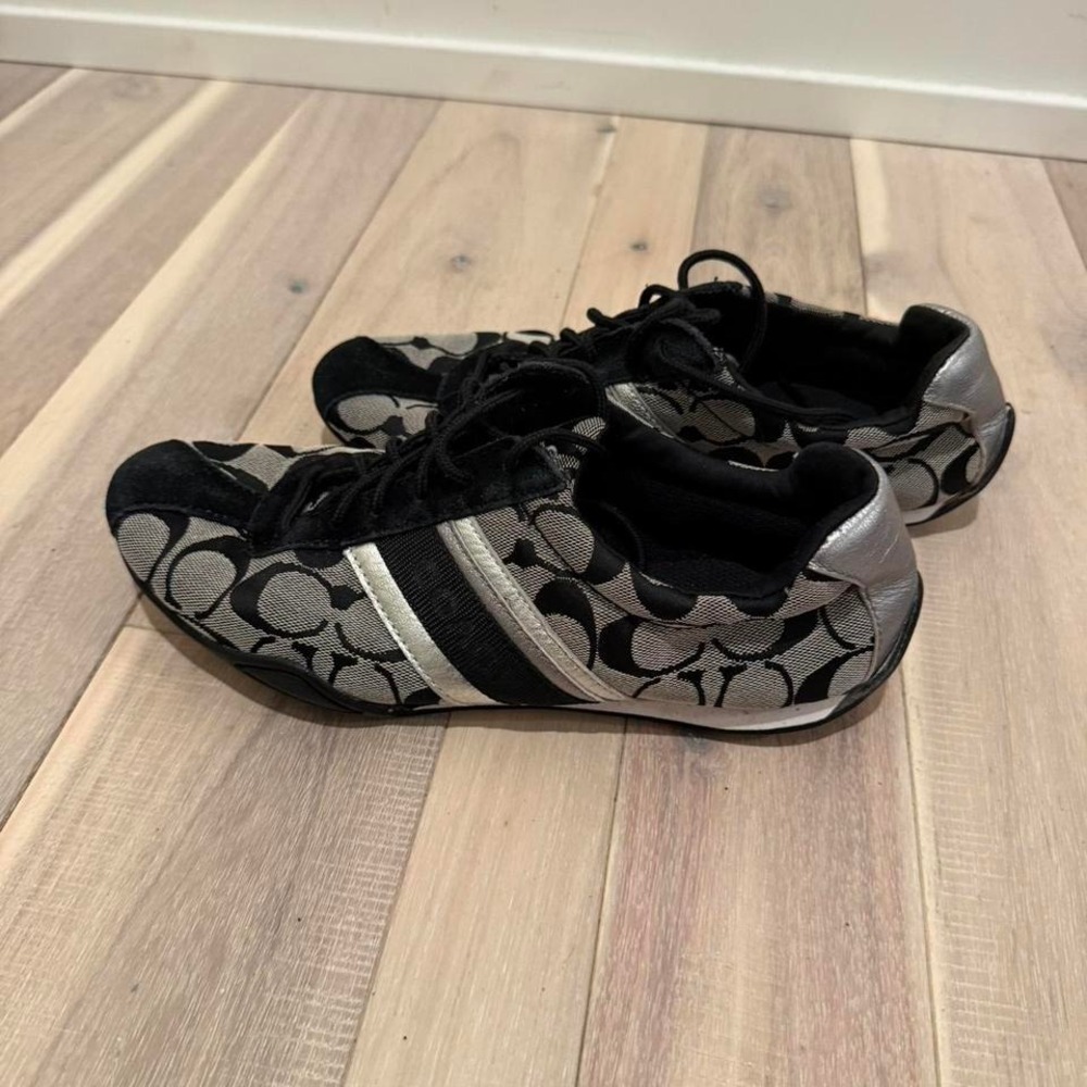 Vtg Coach black and silver trainers Sz 8  #lifestyle #sneakers